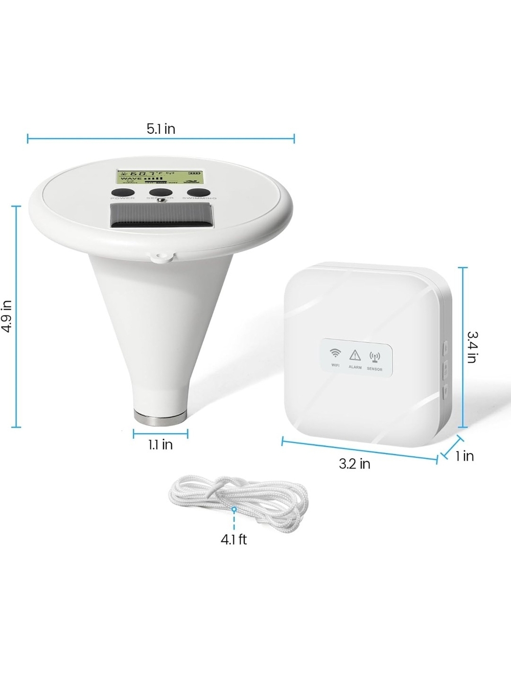 Wifi Pool Alarm, solar powered with smart app for kids and pets protection. Pool